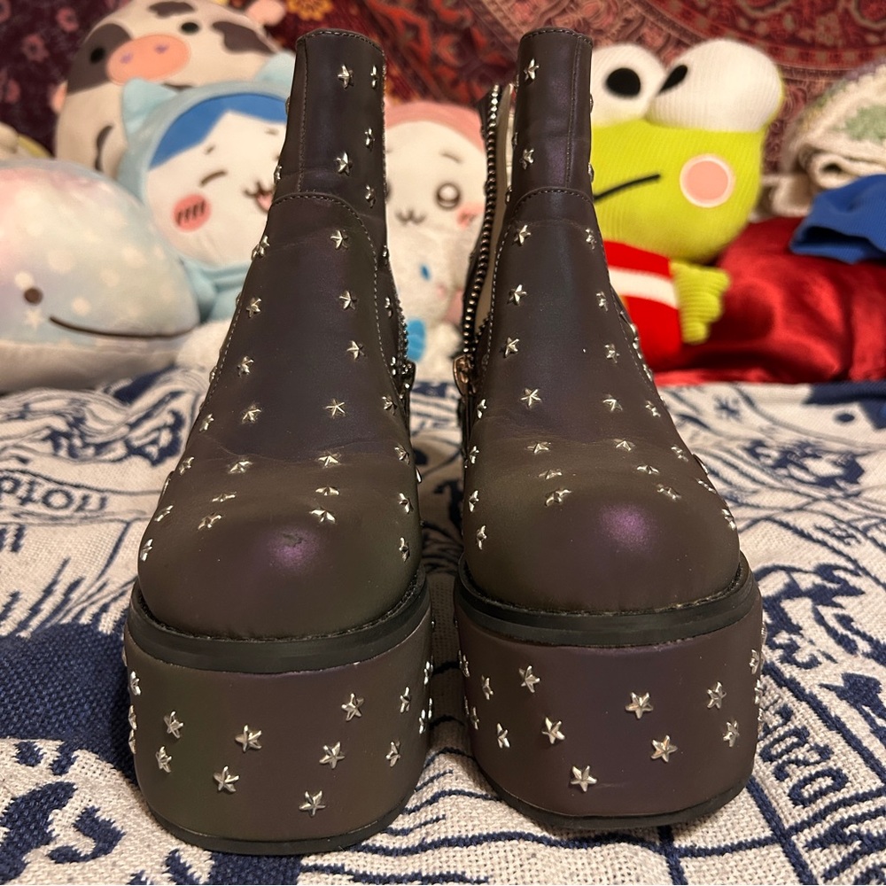 Holographic Star Platform Ankle Boots Women - Picture 7 of 9